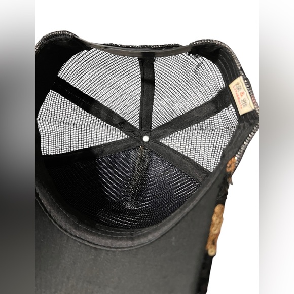 Beautiful Sequin Leaf Design Black and Gold Glam Cap, adjustable size - Picture 9 of 11